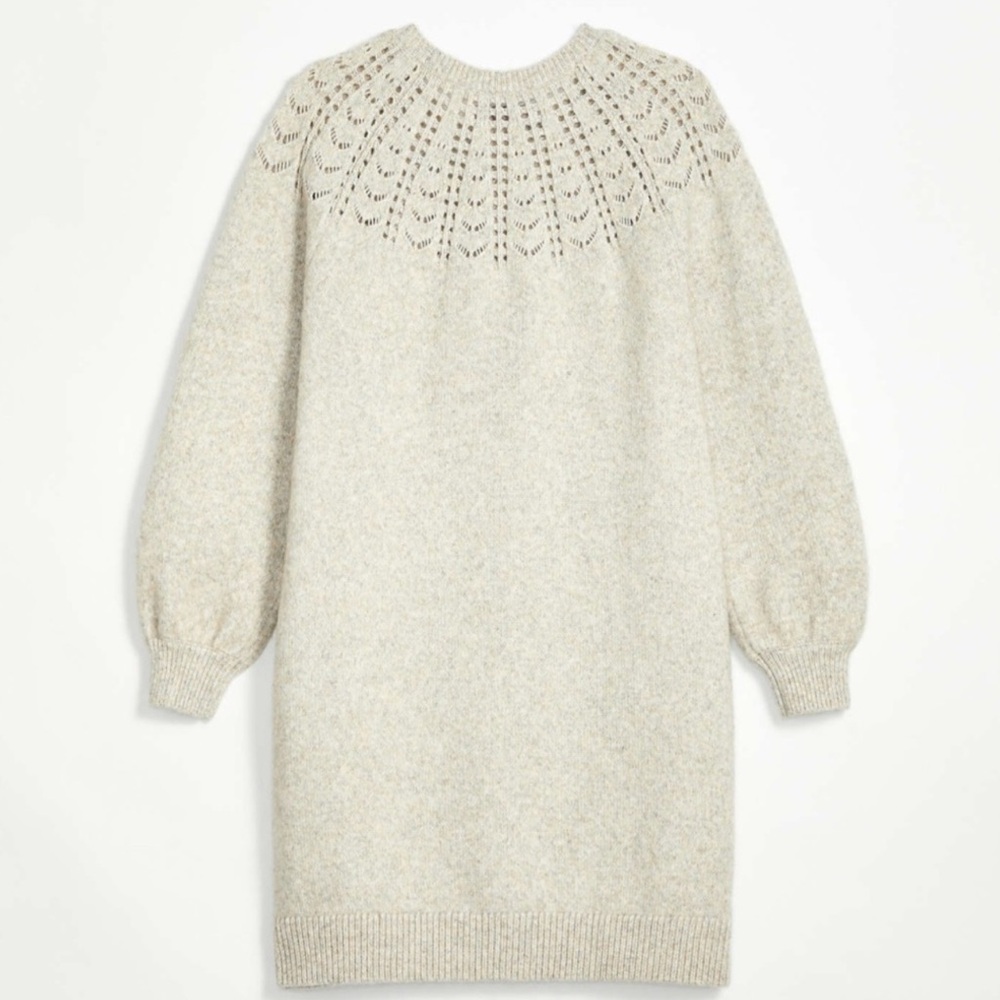 LOFT Pointelle Yoke Sweater Dress – Size S (Regular)